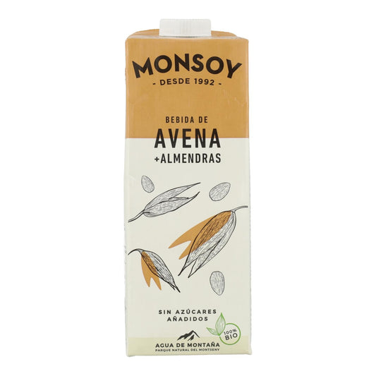 Monsoy Bebida DE Avena+ALMENDRAS Bio 1 L, Estándar, Único