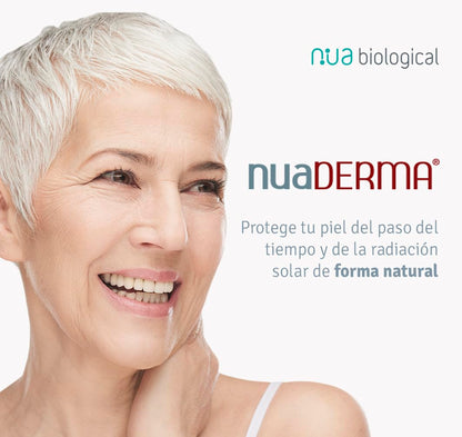 Nua Biological - NuaDerma, Complemento Alimenticio con Hidroxitirosol, Nutroxsun, Vitaminas y Minerales para Proteger y Nutrir la Piel del Envejecimiento - 30 cápsulas (858mg)