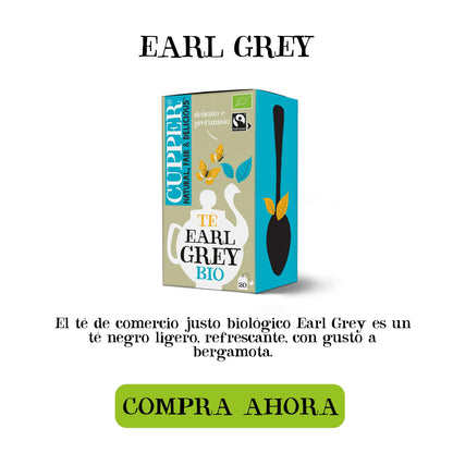 Cupper Té Negro Ecológico Early Grey, 20 Bolsitas