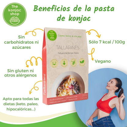 The Konjac Shop - Tallarines de Konjac 200g | Sin Gluten | Bajo En Calorias y Carbohidratos