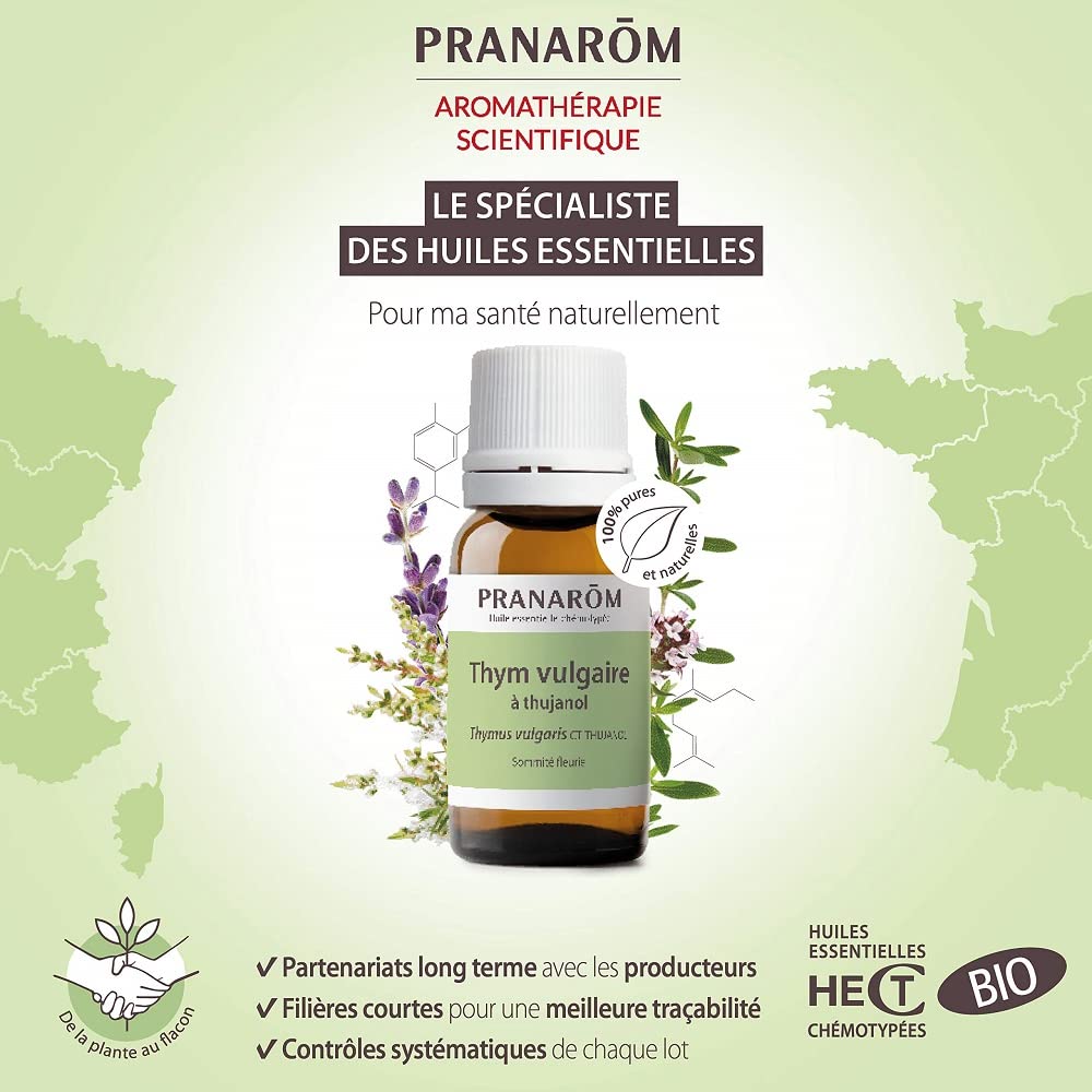 Pranarôm Aceite esencial Eucalipto Bio, 100% Quimiotipado, Eucalyptus globulus, hoja, defensas naturales, purificador, difusión atmosférica, 10 ml