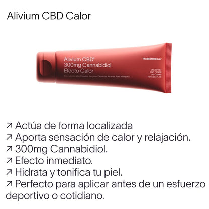 Alivium CBD 75 ml - Efecto calor - Sensación de alivio local con Cannabidol, Árnica y Miel - Crema dolores muscualres y articulaciones - Crema con cáñamo