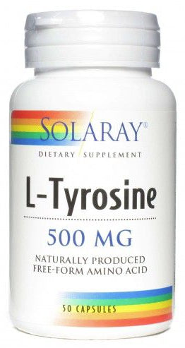 L-Tirosina 500 mg Solaray Suplemento Energía y Enfoque Mental