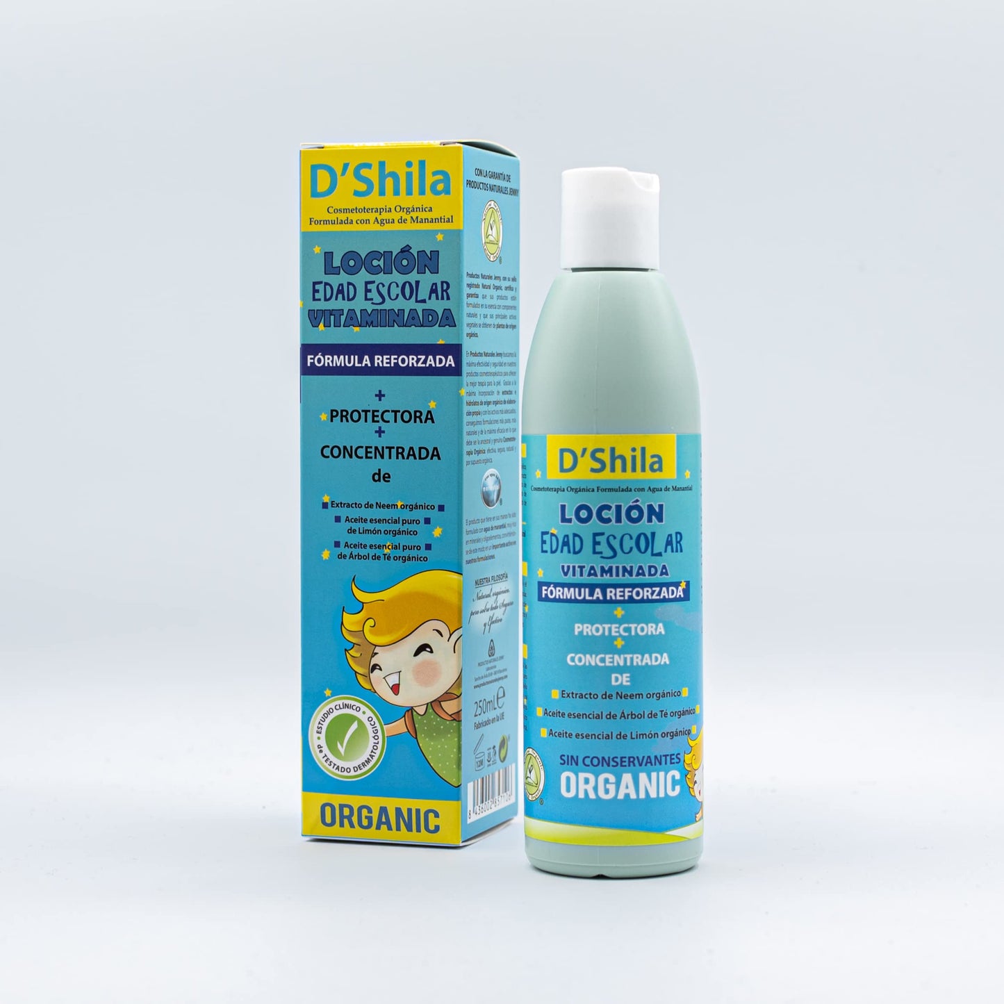 Loción Vitaminada Especial Edad Escolar 250ml de D’Shila | Protege el Delicado Cabello y el Cuero Cabelludo de los Niños | Loción Capilar | Apto para el Uso Diario | Especialmente Indicado para Épocas Escolares