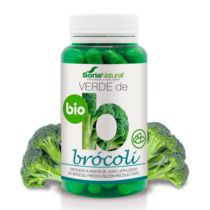 Soria Natural Verde de Brócoli - Fuente Rica en Vitaminas, Minerales y Oligoelementos - Propiedades Antioxidante y Detoxificante - Ayuda a Combatir el Estrés Oxidativo - 80 cápsulas de 580 mg.