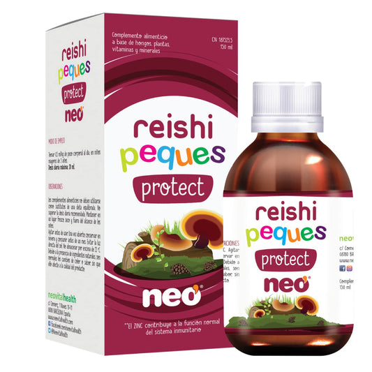 NEO PEQUES | Jarabe Infantil Reishi Peques Protect | 150 ml | Ayuda a Reforzar las Defensas de Forma Natural | A Base de Reishi, Vitamina C y Zinc | Efecto Relajante