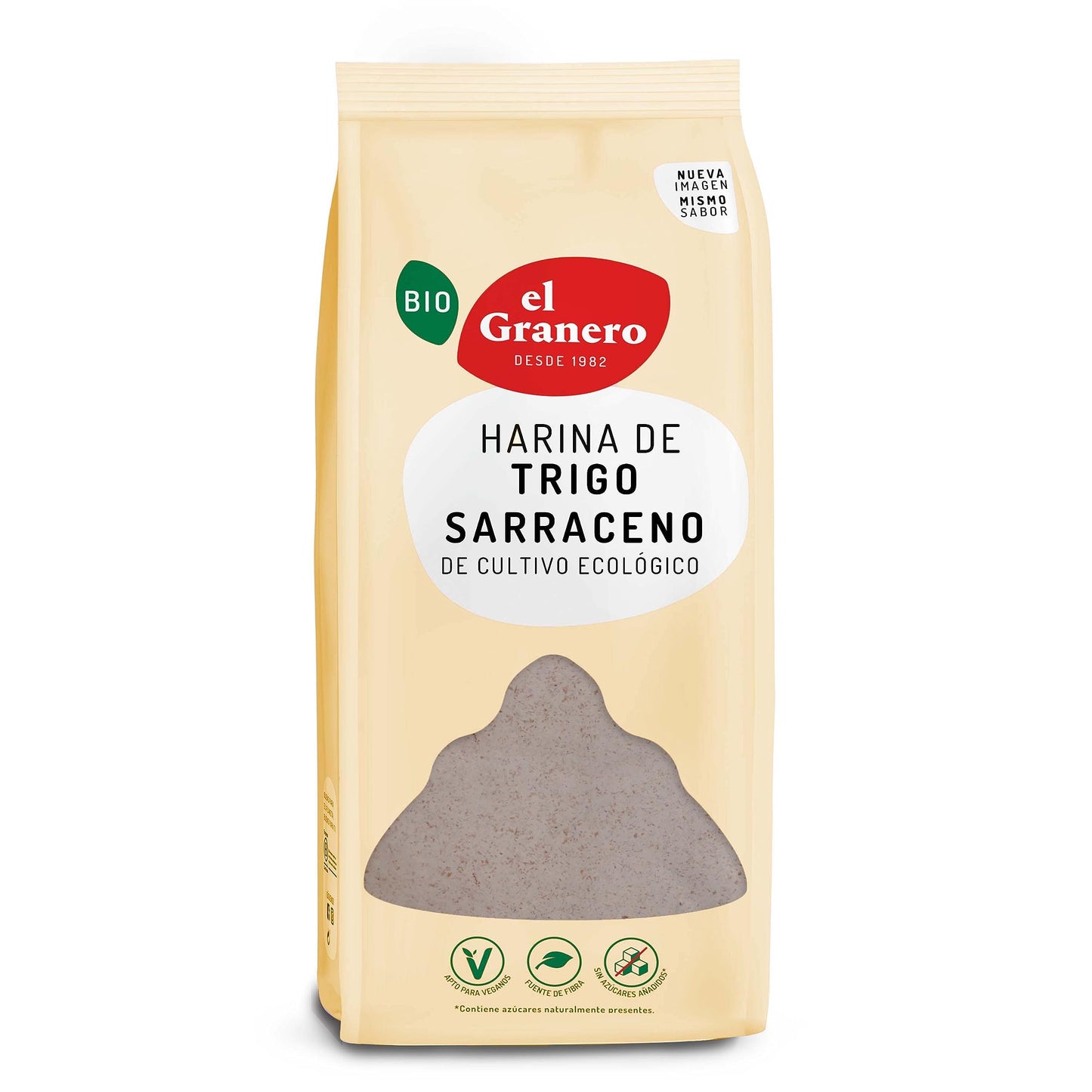 El Granero Integral - Harina de Trigo Sarraceno BIO - 1 KG - Rica en Fibra y Nutrientes - Mejora la Digestión - Harina de Bajo Índice Glucémico - Apta para Veganos
