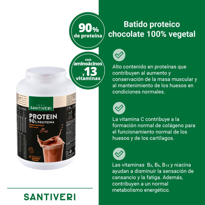 Santiveri - Proteína 90 Instante Cacao Alimento Suplemento - 1kg