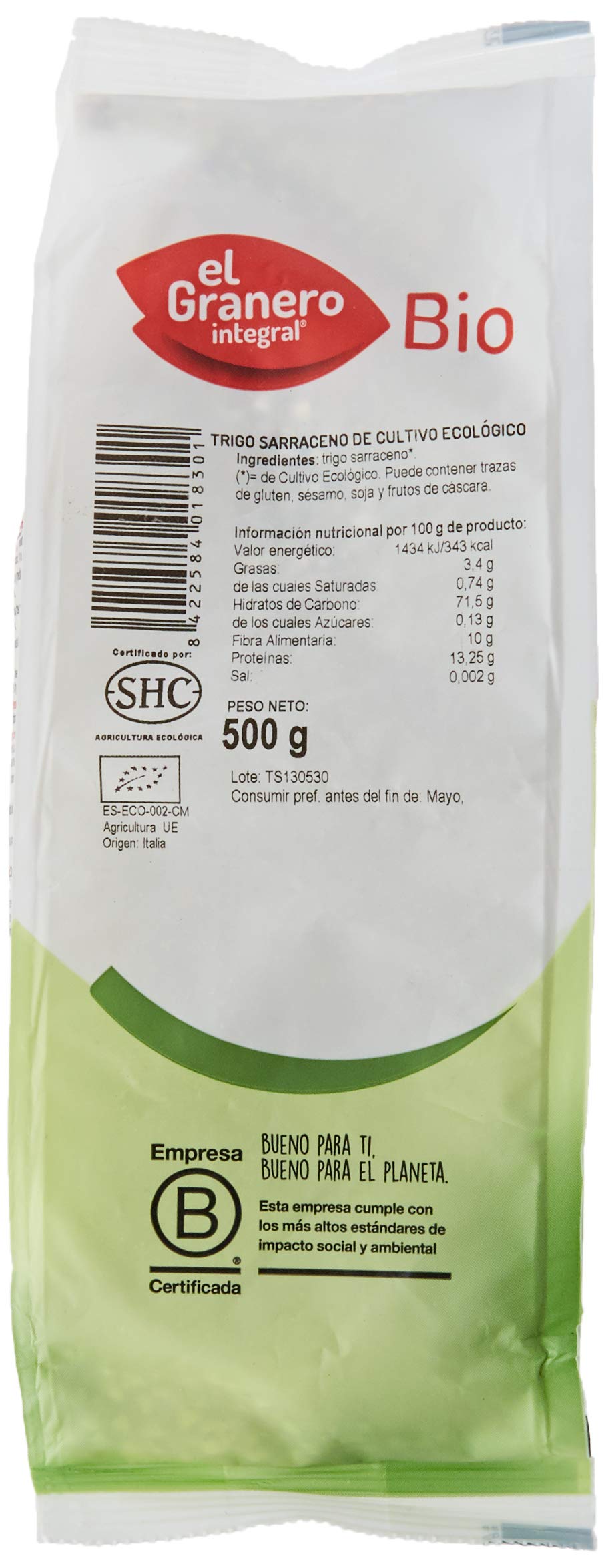 GRANERO INTEGRAL - Trigo Sarraceno Bio, 500 g