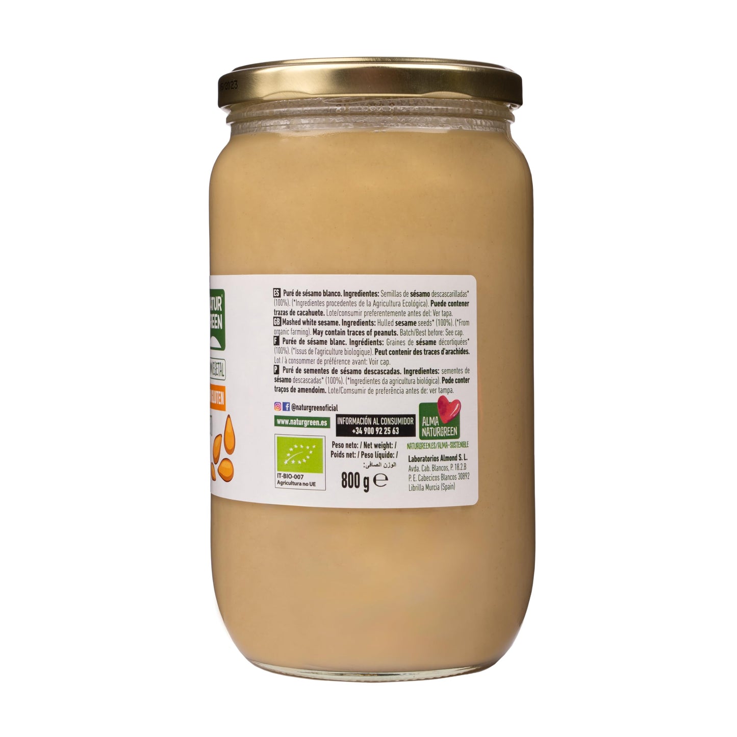 NATURGREEN PURE SESAMO TAHIN BIO 800 gr