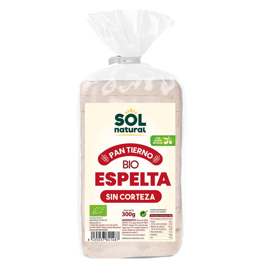 SOLNATURAL Pan TIERNO DE ESPELTA SIN Corteza Bio 300 g