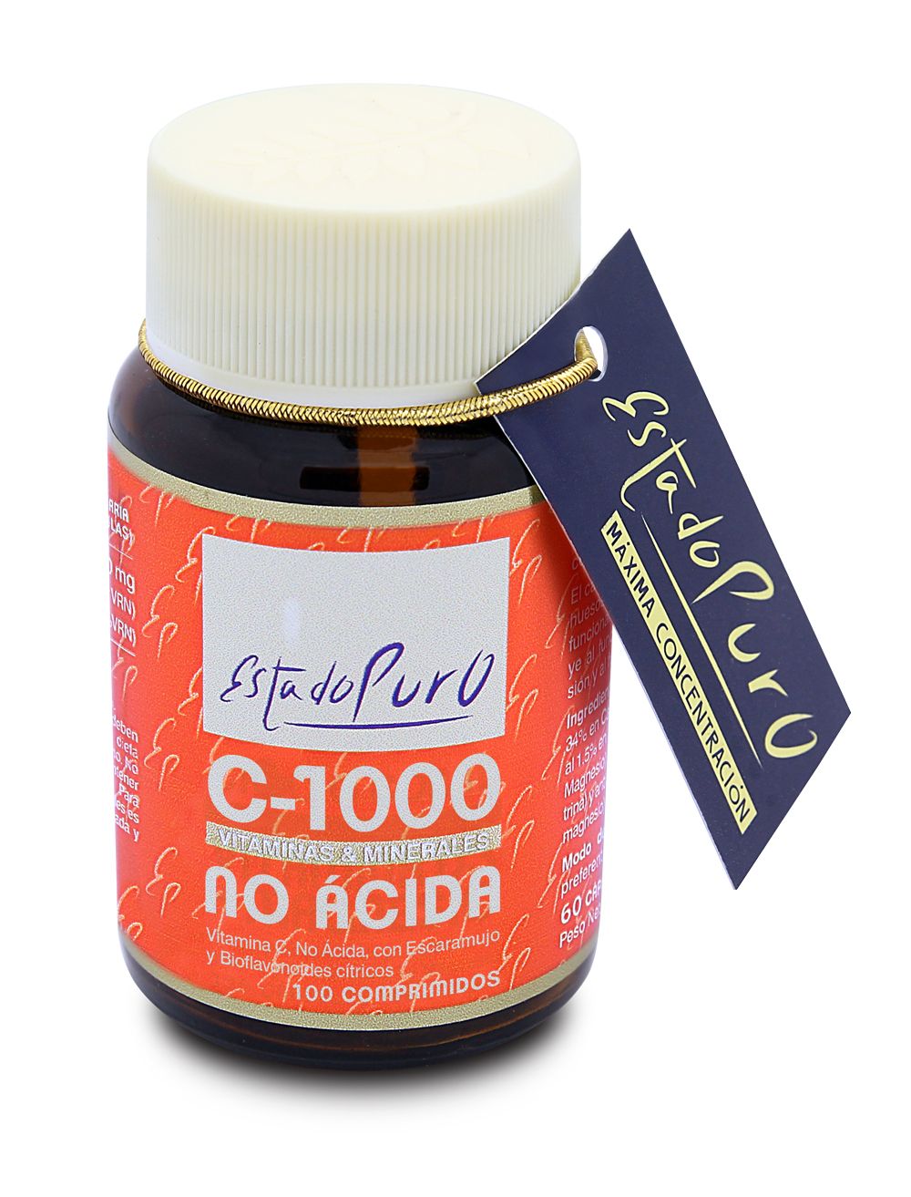 Vitamina C 1000 No Ácida Tongil 100 Comprimidos Veganos