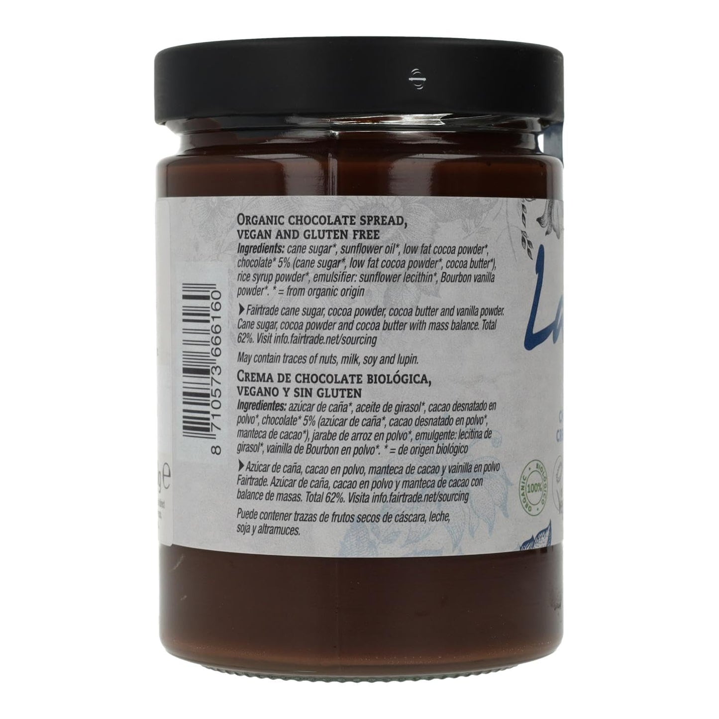 LA VIDA VE Crema Chocolate Vida Vegan 600G, Estándar, Único