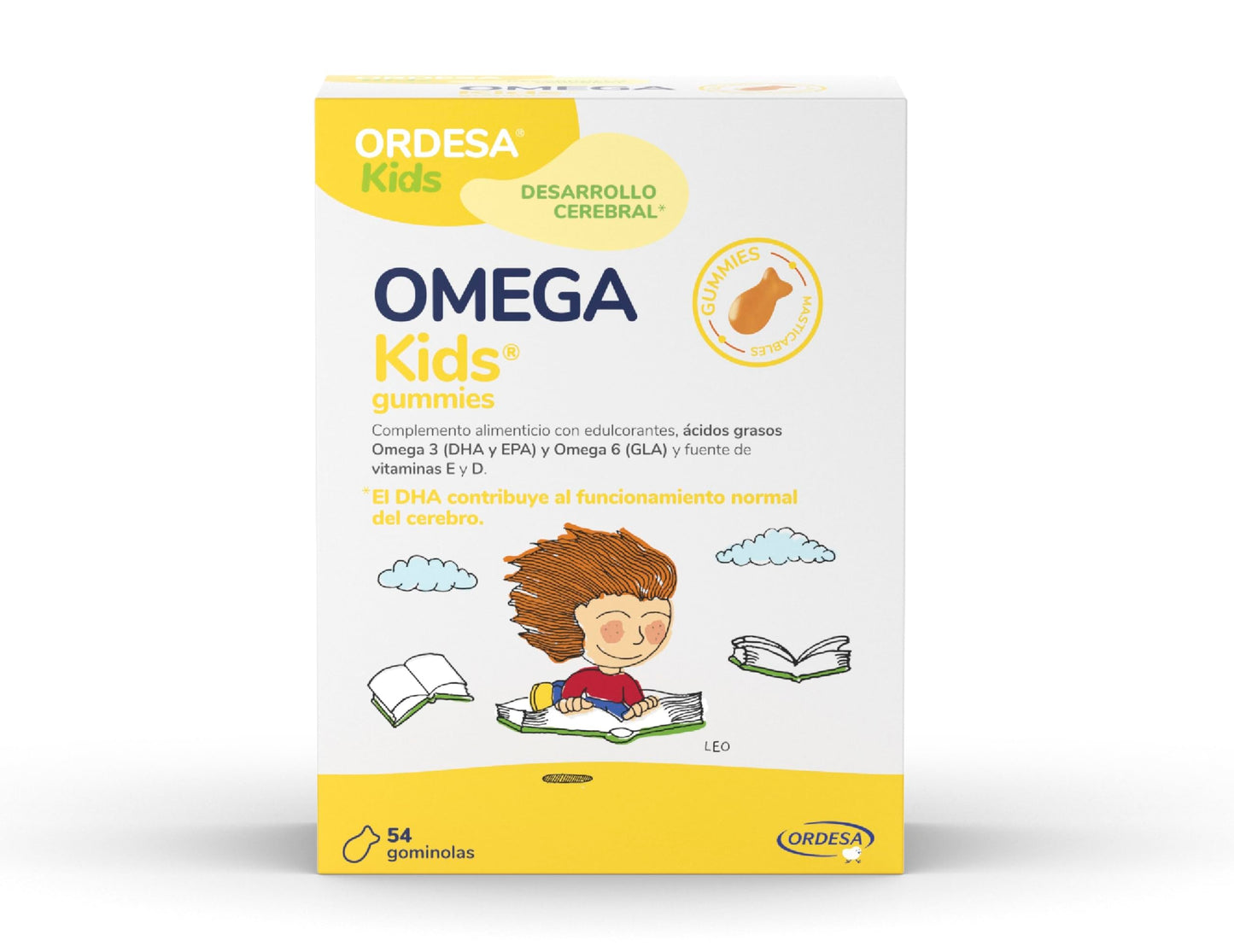 Ordesa OmegaKids Gummies | 54 Gominolas Masticables Complemento | Alimenticio con Omega 3 y Vitaminas para Niños desde los 5 Años, Ayuda al aporte adecuado de EPA y DHA