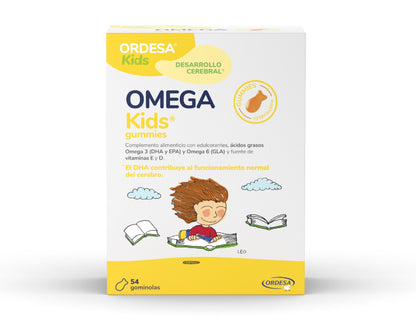Ordesa OmegaKids Gummies | 54 Gominolas Masticables Complemento | Alimenticio con Omega 3 y Vitaminas para Niños desde los 5 Años, Ayuda al aporte adecuado de EPA y DHA