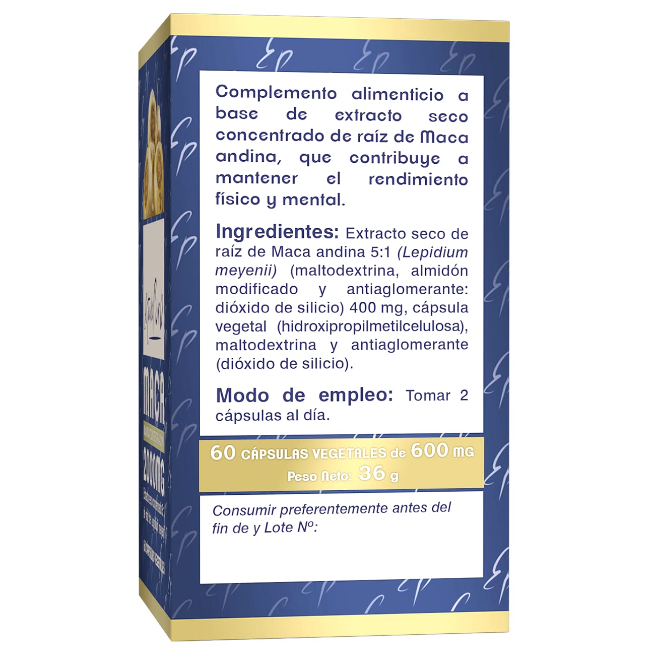 Maca Andina Estado Puro 2000mg | Extracto Nativo 5:1 Macatonic™ de Producción Sostenible | Energía Mantenida y Vigorizante Natural | Apto Veganos | 60 Cápsulas de Tongil
