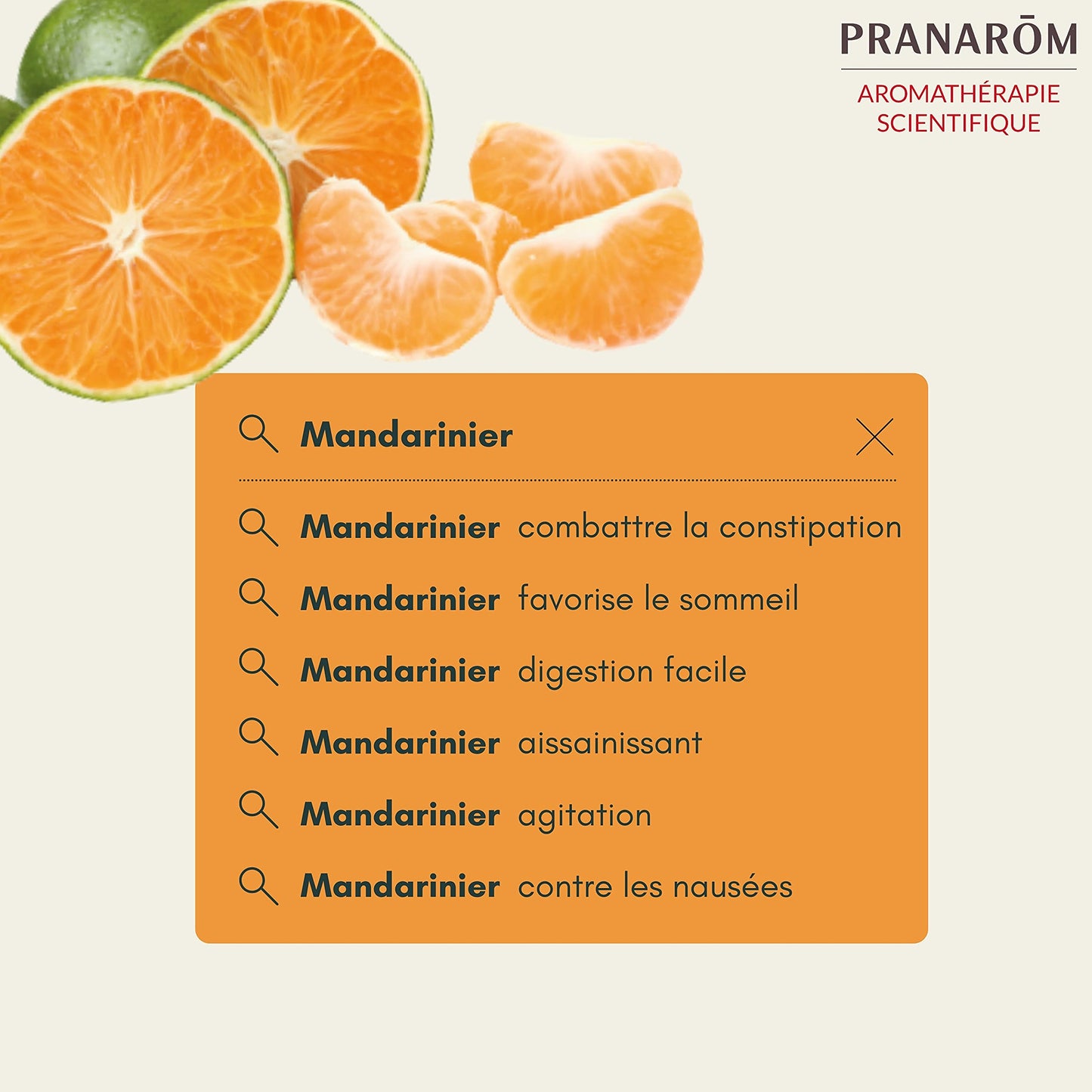 Pranarôm Aceite esencial Mandarina, 100% Quimiotipado, citrus reticulata, cáscara, digestión y salud intestinal, difusión atmosférica, curas depurativas y adelgazamiento, equilibrio emocional, 10 ml