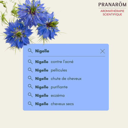 PRANARÔM - Aceite Vegetal - Comino Negro 100% Bio - Nigella Sativa - Obtenido por Primera Presión en Frío de la Semilla del Comino Negro - 50ml.