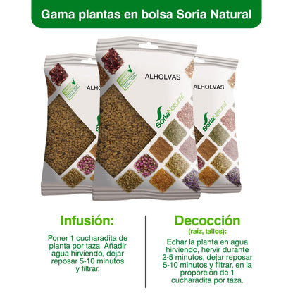 Soria Natural Alholvas en Bolsa – Favorece la Recuperación del Apetito - Para Preparar en Infusión o Decocción - Mayor Riqueza de Principios Activos - 100% Natural - Bolsa de 150 gr