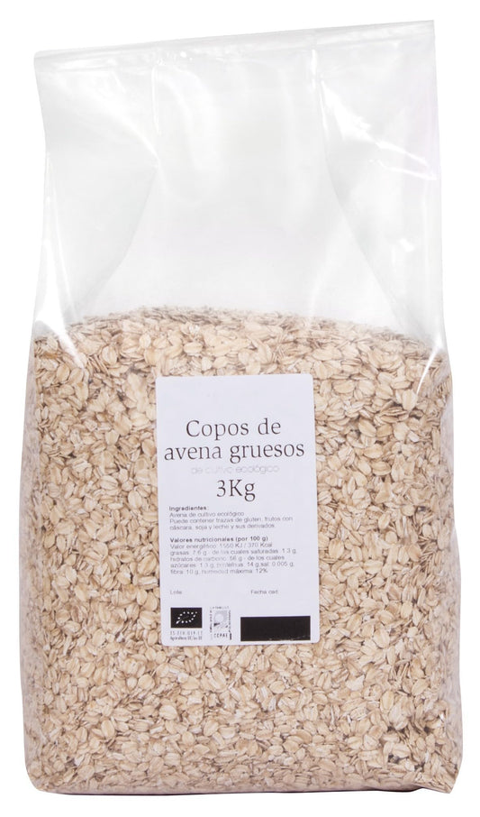 SOLNATURAL Copos DE Avena Gruesos Bio 3 kg, Estándar, Único