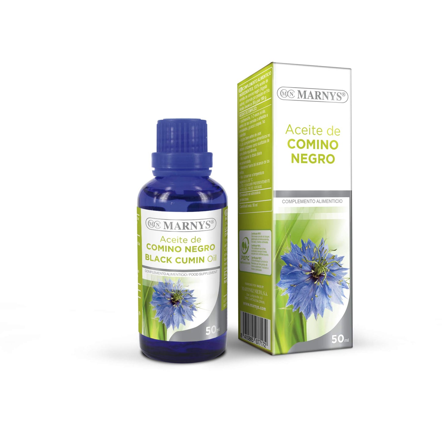 MARNYS Aceite Puro de Comino Negro rico en Omegas 3, 6, 7 y 9 50ml