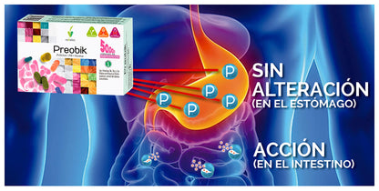 Novadiet - PREOBIK Sticks con Fermentos, FOS y Vitaminas - Complemento Alimenticio que Favorece el Sistema Inmunitario y el Bienestar Intestinal - 10 Sticks