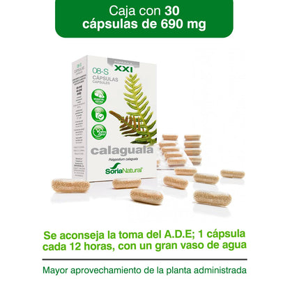 Soria Natural Calaguala Cápsulas - Contribuye al Buen Estado de la Piel - Ayuda a Cuidar el Piel, el Pelo y las Uñas - Caja con 30 Cápsulas de 690 mg