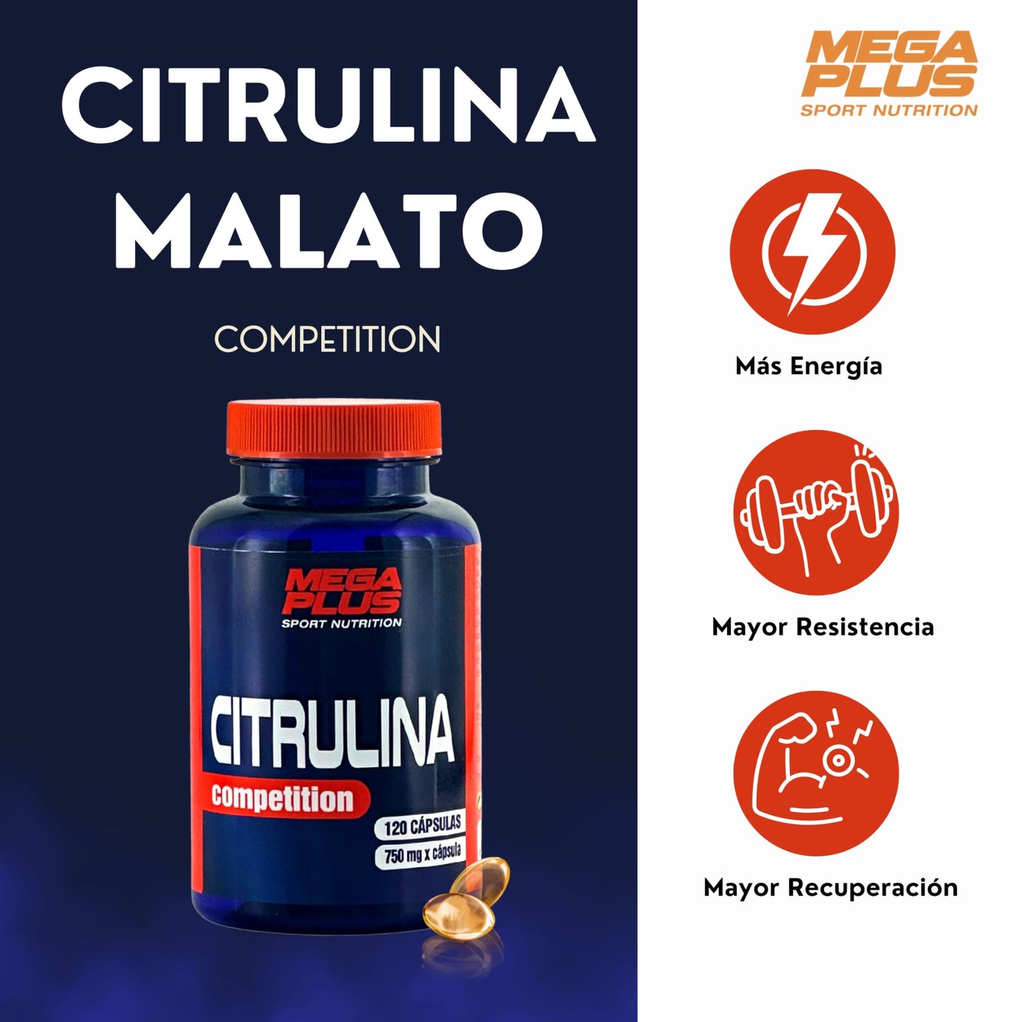 Megaplus Citrulina Malato Competi 120 Cap. 200 g