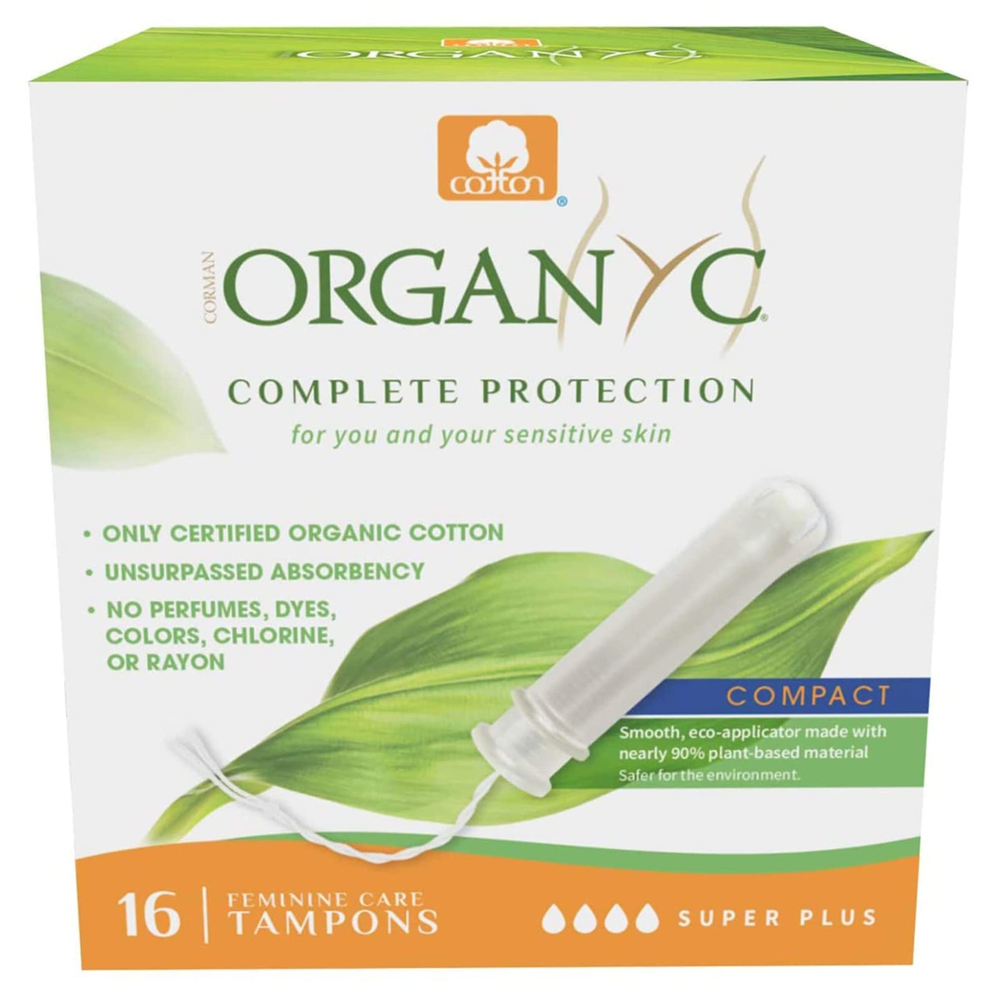 TAMPONES SUPER PLUS APLICADOR COMPACT ORGANYC 16 U