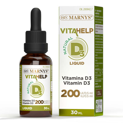 Marnys Vitamina D Líquida, Favoreciendo la Salud Ósea En Todas Las Edades, Botella con Pipeta 30 Ml 80 g