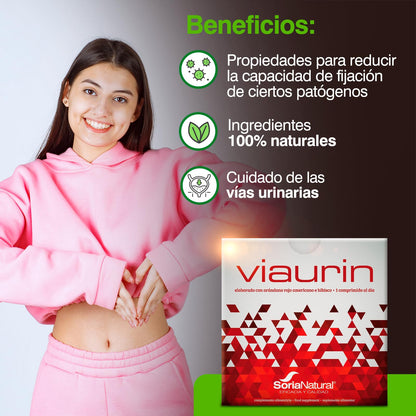 Soria Natural Viaurin - Apoyo Integral para las Vías Urinarias - Alivio y Prevención - Salud del tracto urinario - Fórmula natural avanzada - 28 comprimidos