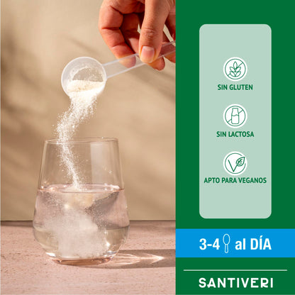 SANTIVERI - Protein-90 Instantáneo en Polvo, Alto Contenido en Proteína a Base de Proteína 100% Vegetal, Aminoácidos y Vitaminas