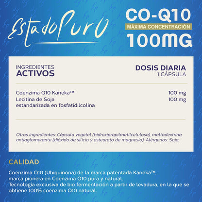 Coenzima Q10 100 mg Estado Puro | CoQ10 Ubiquinona Patentada Kaneka™ | Potente Antioxidante | Reforzada con Fosfatidilcolina para Mayor Asimilación | 100% Vegano, No-GMO | 60 Cápsulas | TONGIL