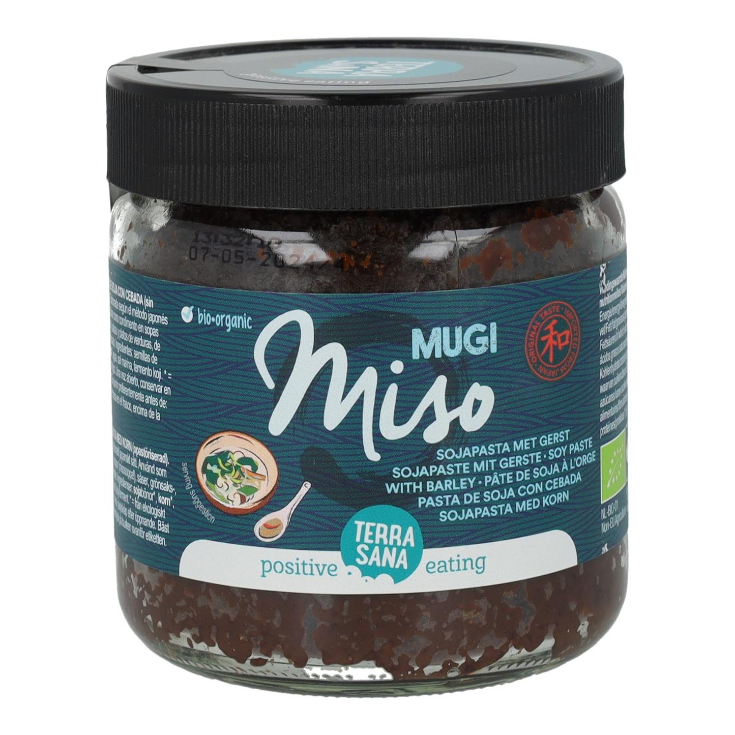 TERRASANA Mugi Miso Sin Pasteurizar Pasta De Soja Con Ceba, 450 g