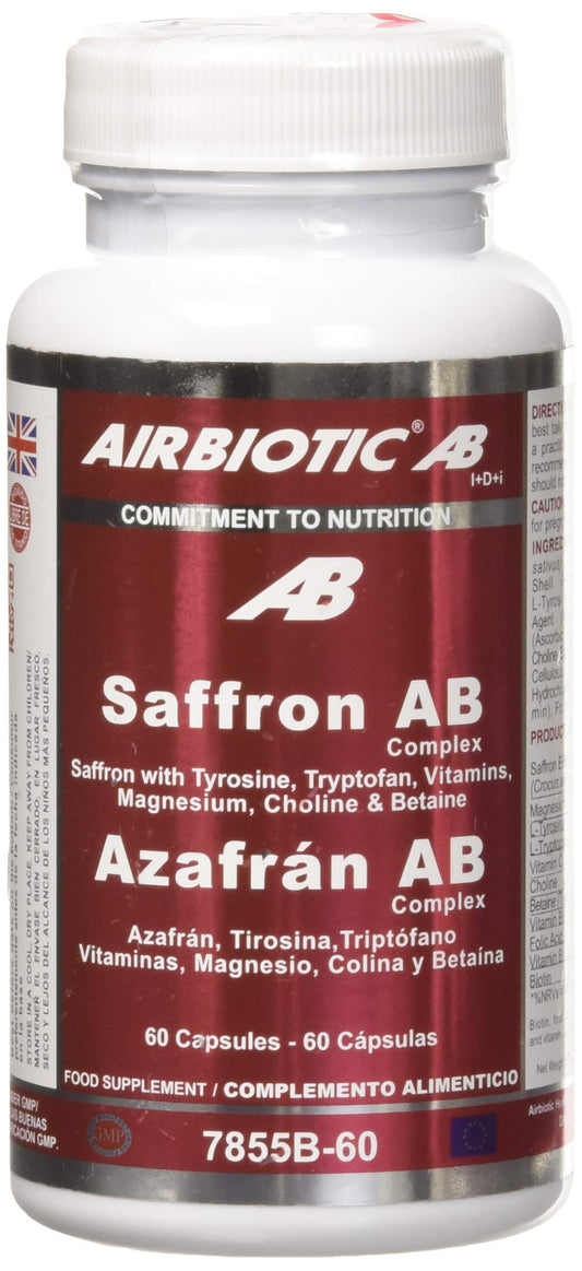 AIRBIOTIC AB - Suplemento Azafrán AB para Ansiedad y Estado de Ánimo, 60 cápsulas