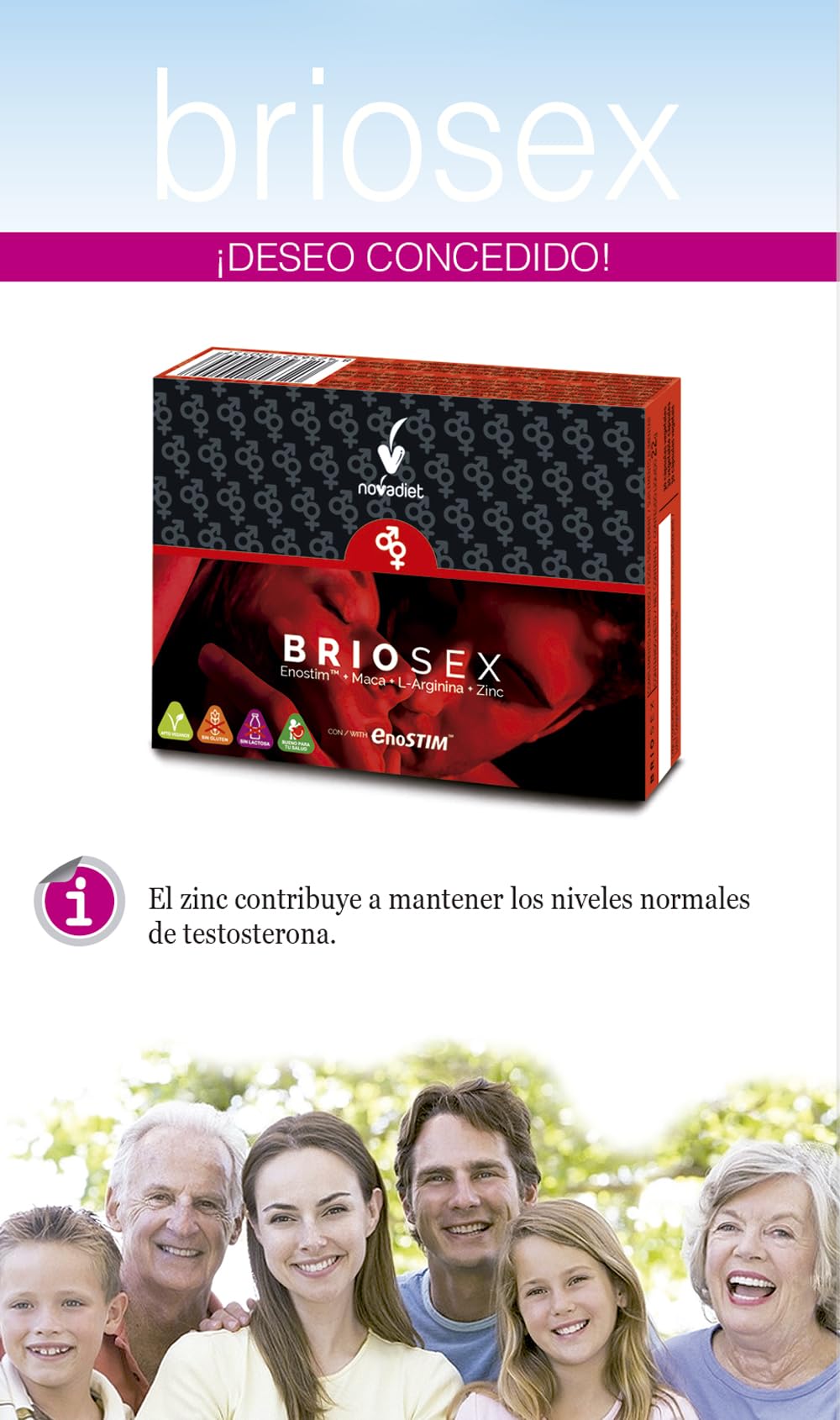 Novadiet BRIOSEX Cap Nova Diet, Negro, Único