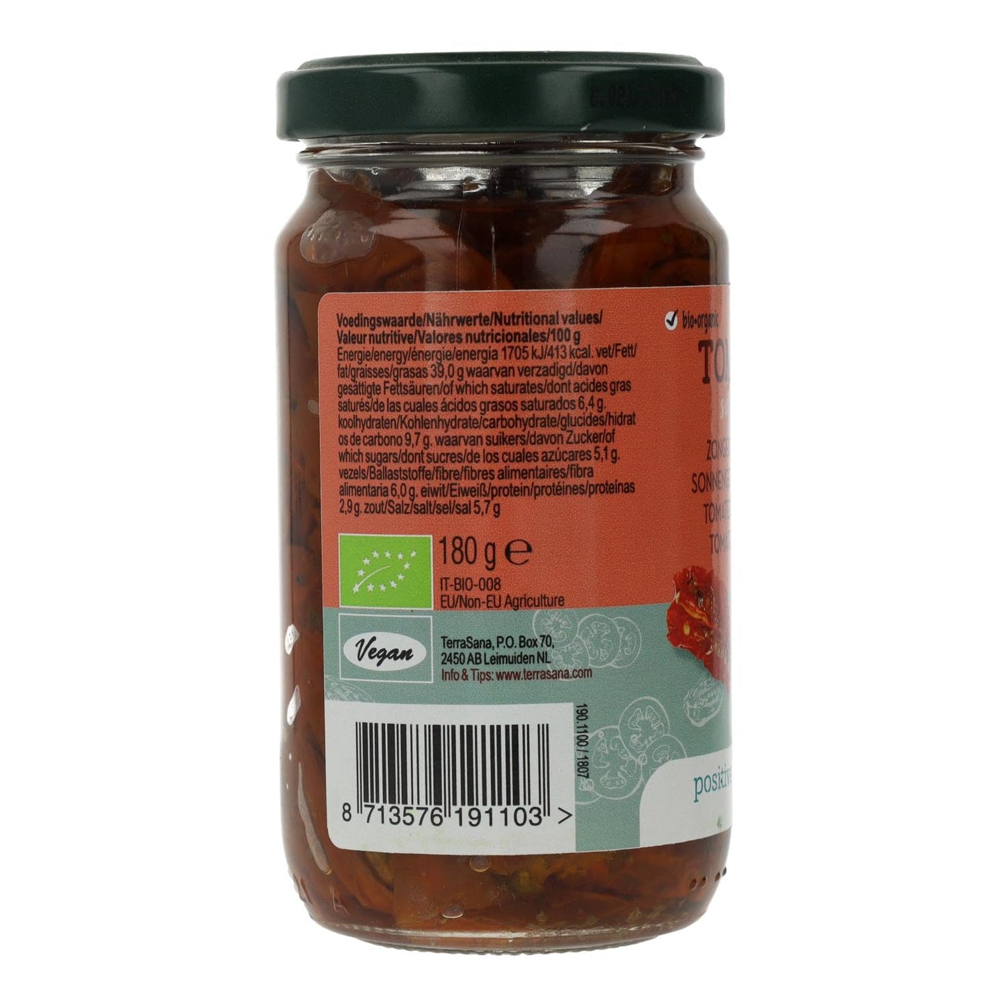 Terrasana Tomates Secados Al Sol En Aceite De Oliva Virgen E 180 G 180 ml