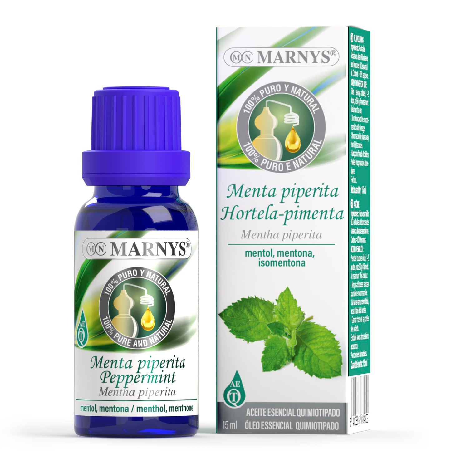 MARNYS Aceite Esencial Menta Piperita 100% Puro Quimiotipado 15ml