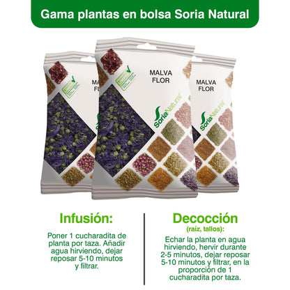 Malva flor bolsa soria natural