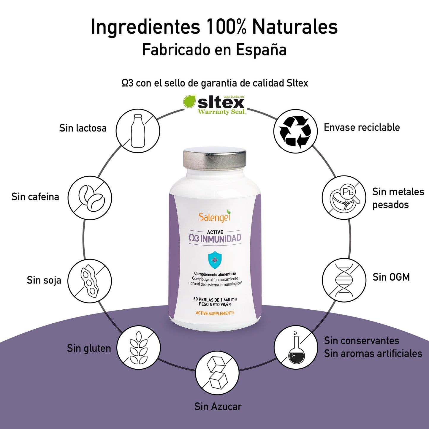 ACTIVE OMEGA 3 IMUNIDAD – CONTRIBUYE AL FUNCIONAMIENTO EL SISTEMA IMUNOLÓGICO | MULTIVITAMINICO CON ACIDOS GRASOS OMEGA 3 | VIITAMINAS A, C, D Y K2 (Menaquinona7) | 60 PERLAS |