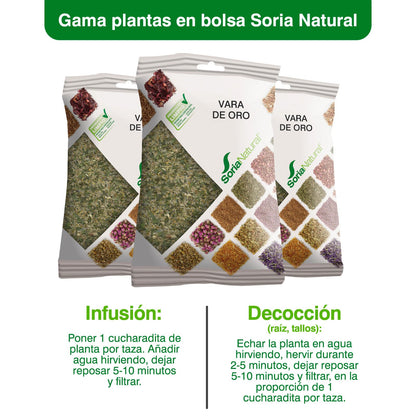 Soria Natural Vara De Oro (solidago) Bolsa, 40 g, color Blanco