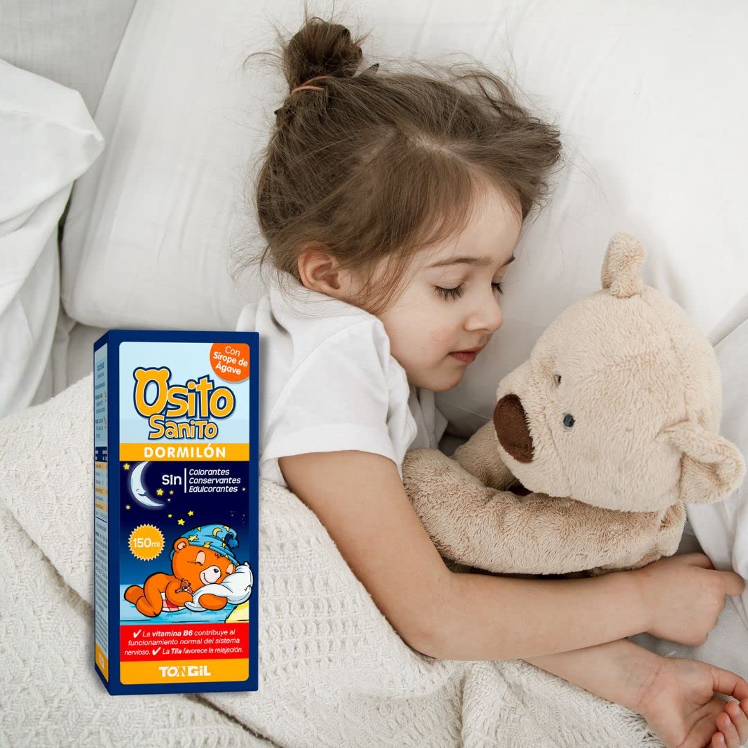 Osito Sanito Dormilón 150 ml | Jarabe Infantil para Dormir | Con Melisa, Tila y Vitamina B6 | Sustituto de Melatonina Niños para Sueños Plácidos | Sin gluten, Sin Edulcorantes, Sin Contraindicaciones