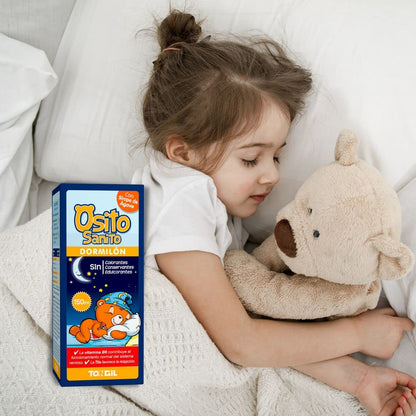 Osito Sanito Dormilón 150 ml | Jarabe Infantil para Dormir | Con Melisa, Tila y Vitamina B6 | Sustituto de Melatonina Niños para Sueños Plácidos | Sin gluten, Sin Edulcorantes, Sin Contraindicaciones