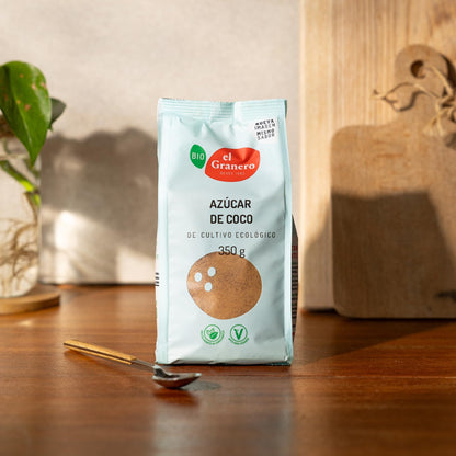 El Granero Integral - Azúcar de Coco - 350 g - Endulzante Natural - Alternativa Saludable - Bajo Índice Glucémico - Rico en Vitaminas y Minerales - Apto para Veganos