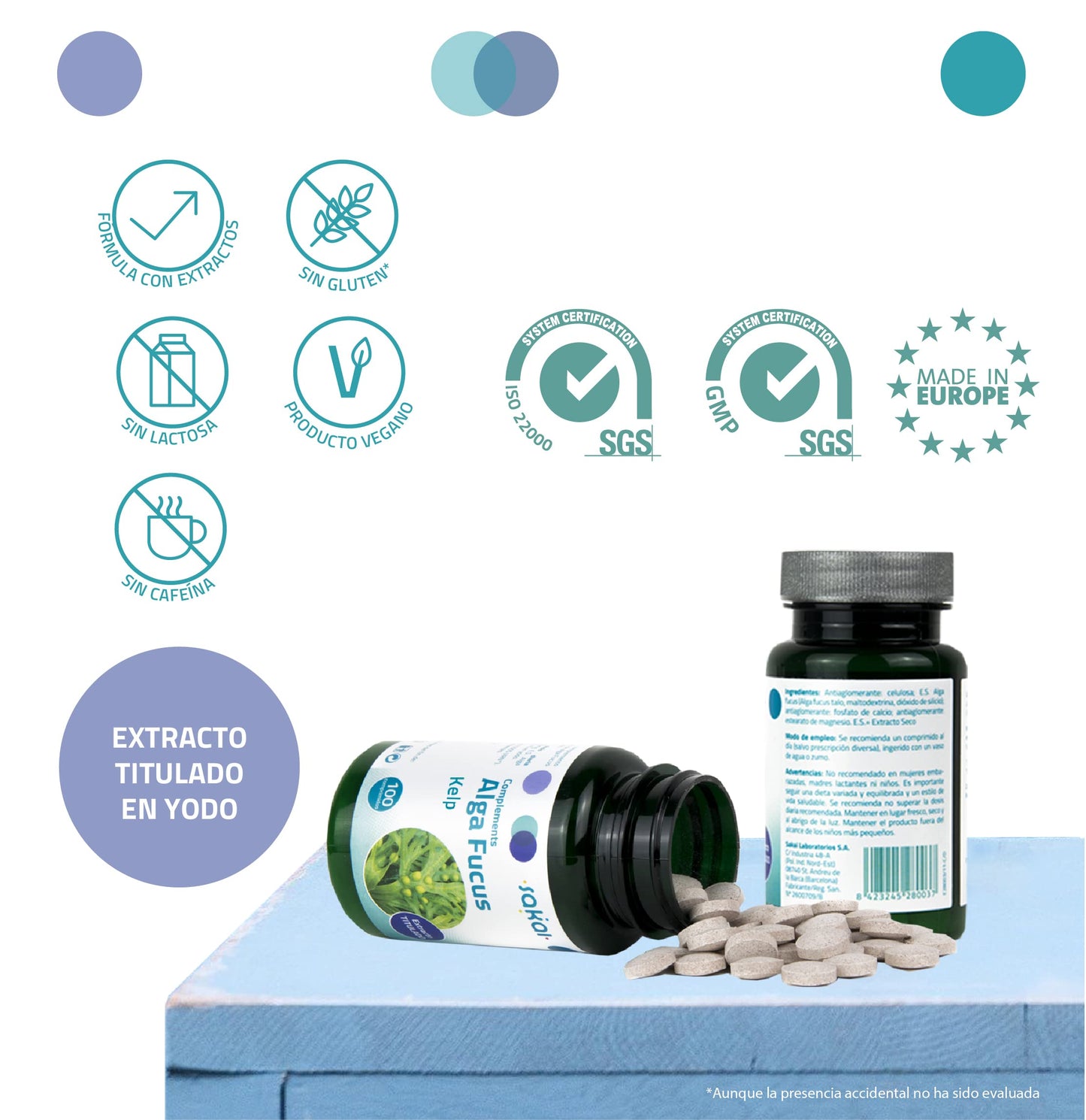 Sakai Laboratorios Yodo ALGA FUCUS 500 mg 100 Comp
