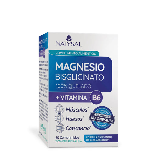 MAGNESIO + B6 | 60 comp. Cansancio-Huesos-Músculos | Natysal