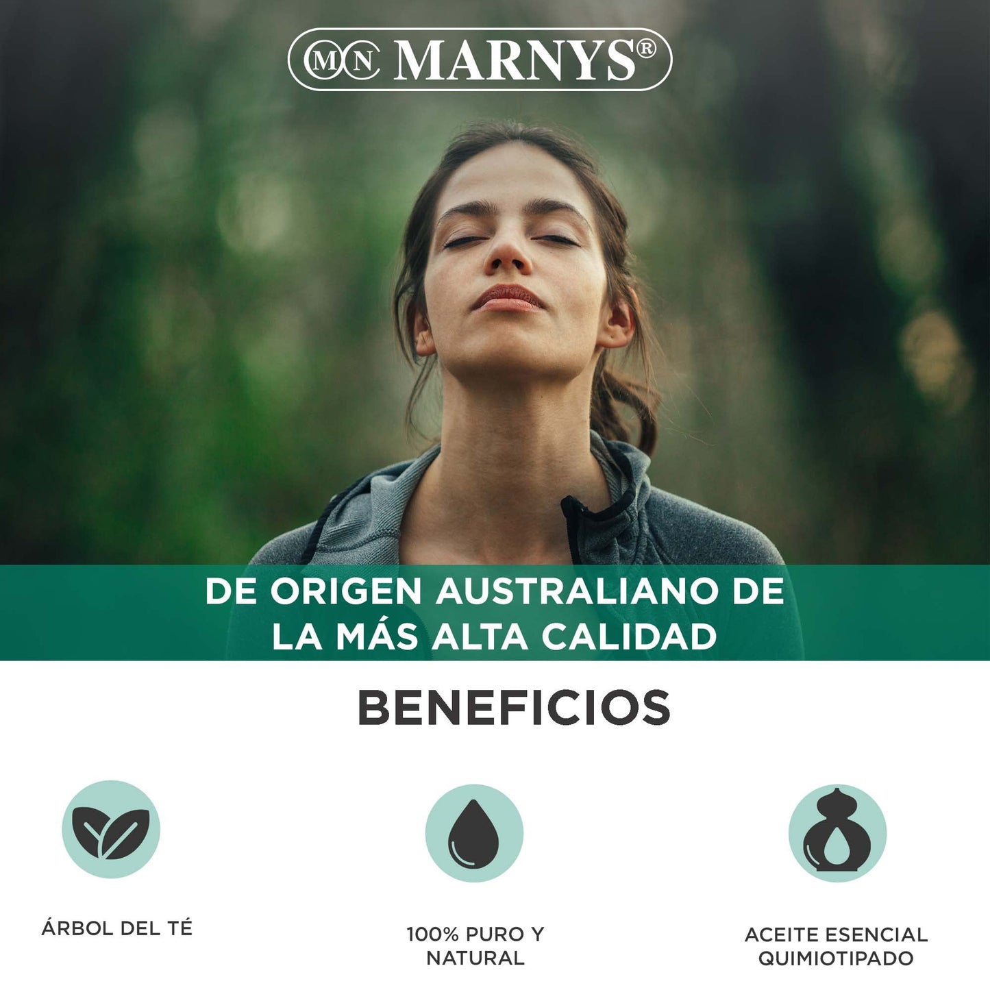 Marnys Aceite Esencial de Árbol de Té 15 ml - 100% Puro y Natural - Toque refrescante y un Aroma Relajante - Botella 15 ml 0