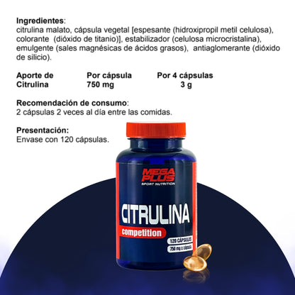 Megaplus Citrulina Malato Competi 120 Cap. 200 g