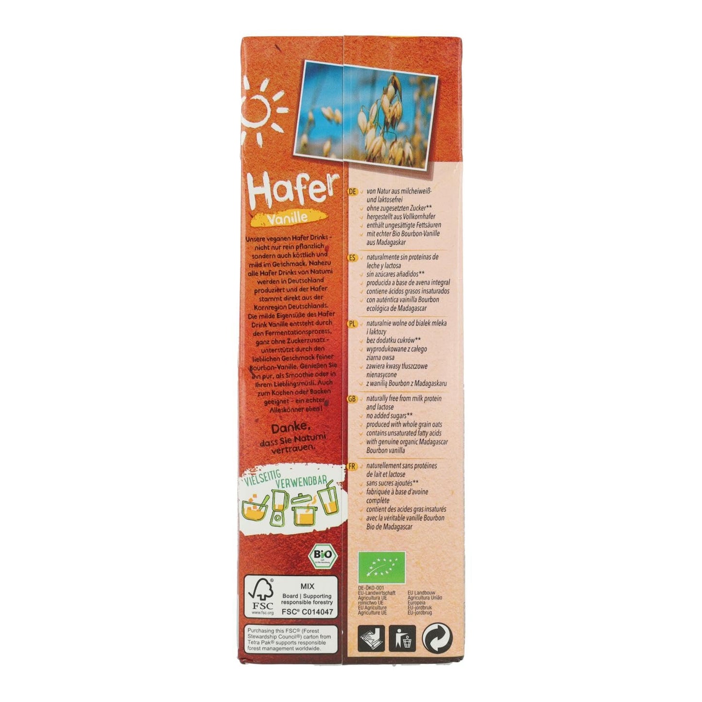 LECHE AVENA VAINILLA 1L NATUMI