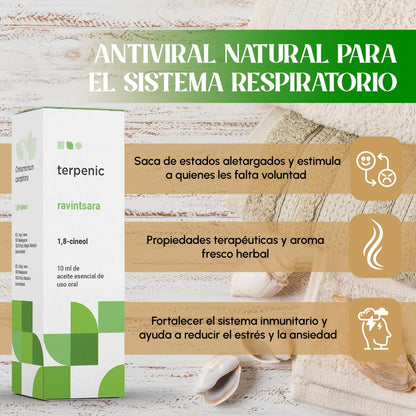 Terpenic Ravintsara Aceite Esencial | Quimiotipado | Confort Respiratorio, Fortalece Defensas Naturales, Uso en Difusor, Tópico y Oral | Bienestar Responsable para Respiración y Cuidado Integral